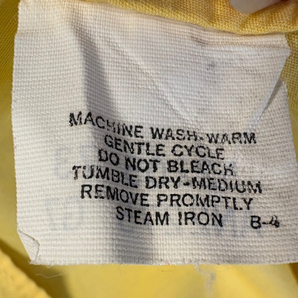 Vintage Burberrys of London Mens Yellow Cotton Button Down Shirt Large USA Made - Picture 9 of 15